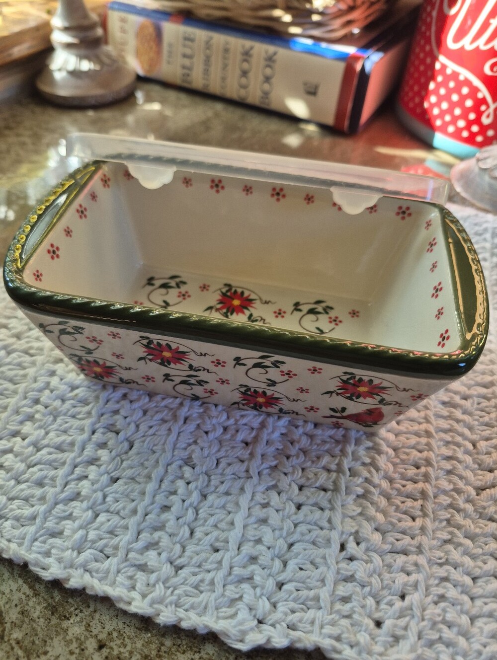 ❤️‍🔥 New Temp-tations Tara Holiday Stoneware Poinsettia Cardinal Mini Loaf Pan